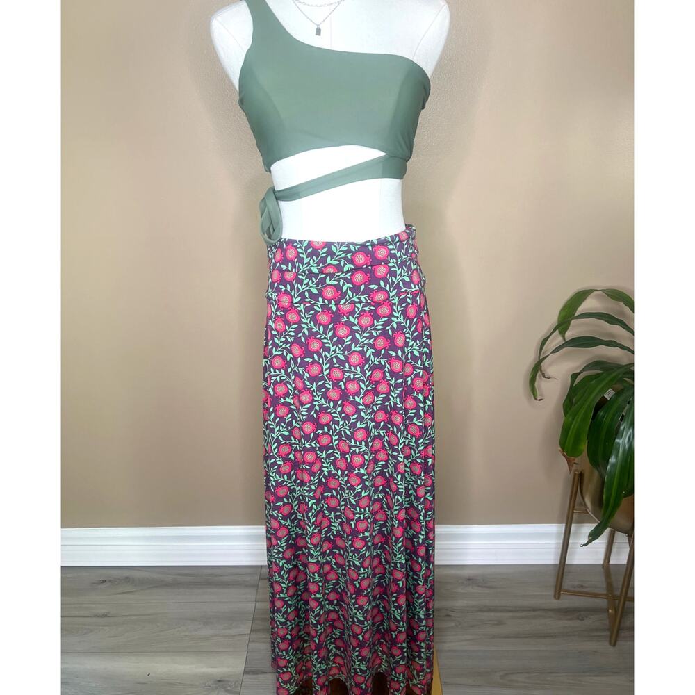 LuLaRoe Pomegranate Print Maxi Skirt Small Boho